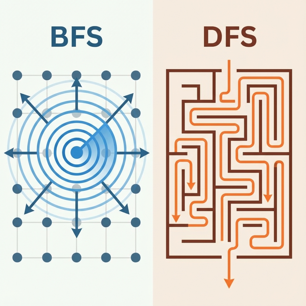 BFS vs DFS Visual